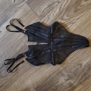 NWOT Bluebella Sexy Sheer Bodysuit Wire V Neck G String Size Small